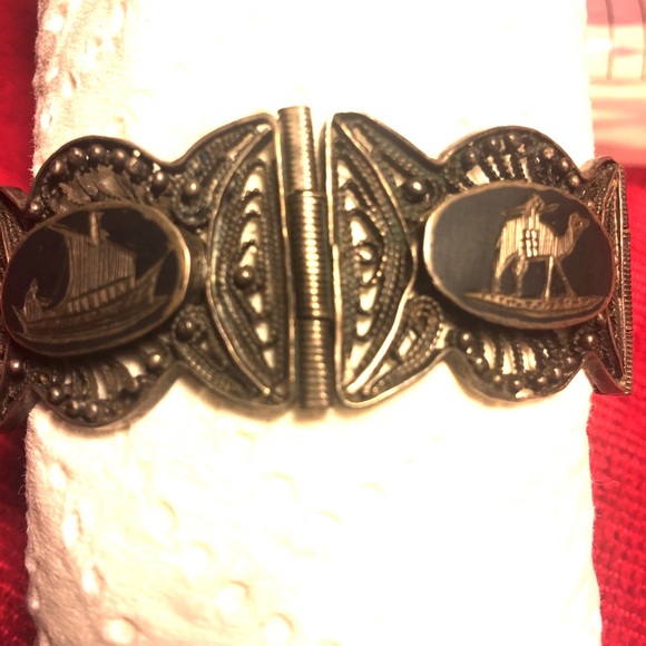 WWII SILVER FILIGREE SOUVENIR BRACELET 1944 IRAN - Picture 2 of 4
